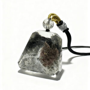 Green Phantom Quartz Pillar Pendant | Crystallized Abundance & Wealth Manifestation