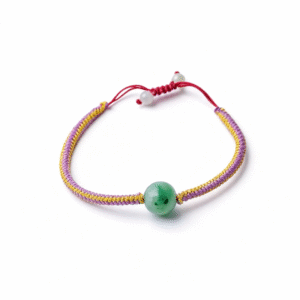 Handwoven Apple Green Jadeite Bracelet | Woven Harmony & Natural Vitality