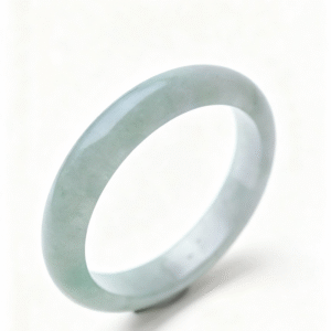 Light Green & Lavender Round Jadeite Bangle (56mm/12mm/8mm) | Circle of Serene Harmony