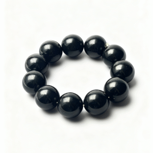 Men's Black Jadeite Bead Bracelet (24mm) | Sovereign Sphere of Unyielding Power