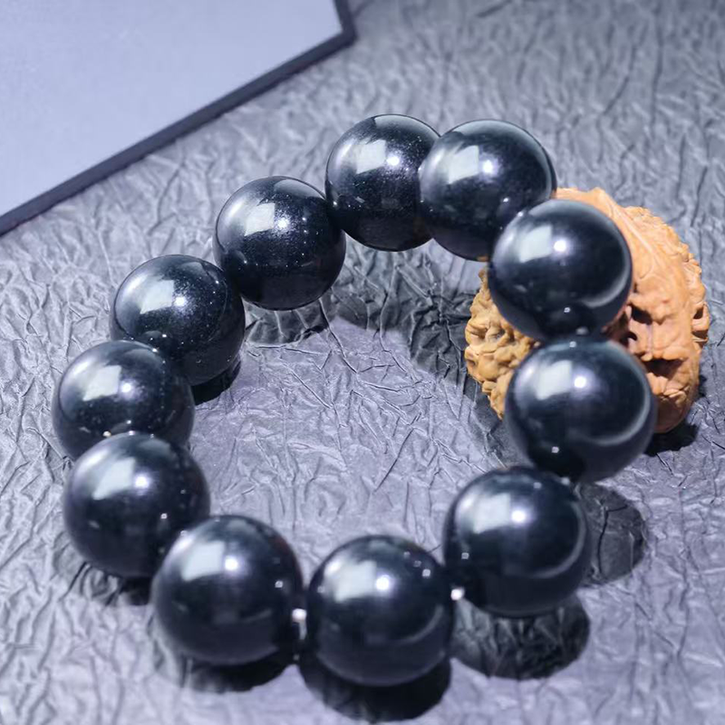 Men's Black Jadeite Bead Bracelet (24mm) | Sovereign Sphere of Unyielding Power - Image 3