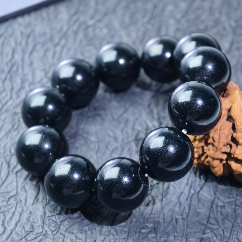 Men's Black Jadeite Bead Bracelet (24mm) | Sovereign Sphere of Unyielding Power - Image 4