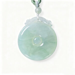 Imperial "Fortune's Gaze" Jadeite Pi An Kou Pendant | Light Green | Heirloom Talisman