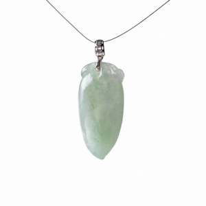Apple Green Jadeite Melon Pendant with 18K Gold Clasp | Fruitful Blessings & Everlasting Joy