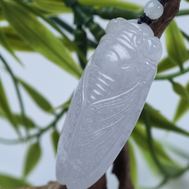 White Jadeite Cicada Pendant | Purity, Transformation & Truth Talisman - Image 4