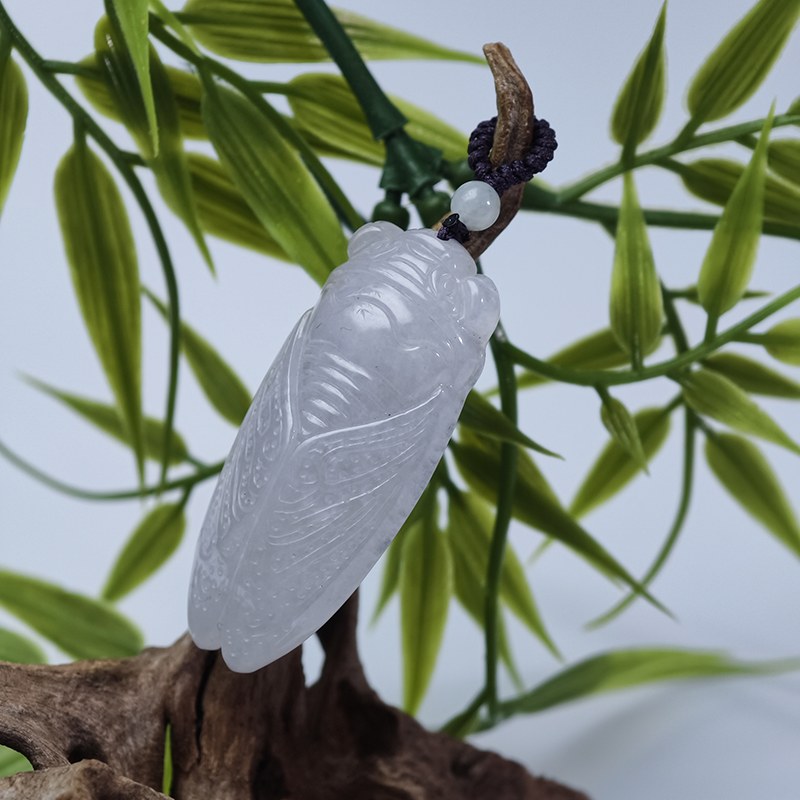 White Jadeite Cicada Pendant | Purity, Transformation & Truth Talisman - Image 3