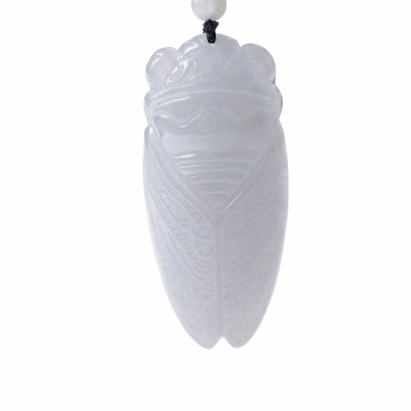White Jadeite Cicada Pendant | Purity, Transformation & Truth Talisman