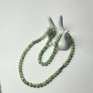 Floating Florals Jadeite Bead Necklace (8mm) | Floating Verse of Poetic Elegance