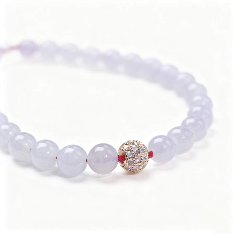 Lavender Jadeite Bead Necklace (8mm) | Royal Amethyst Spheres of Eternal Wisdom - Image 4