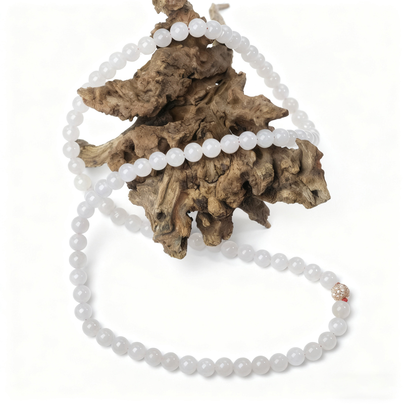 Lavender Jadeite Bead Necklace (8mm) | Royal Amethyst Spheres of Eternal Wisdom - Image 3