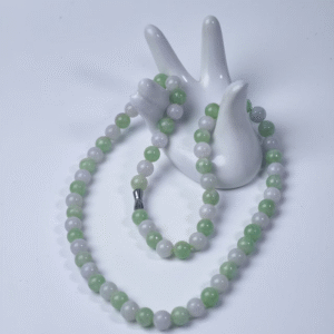 Alternating Lavender & Green Jadeite Bead Necklace (8mm) | Cosmic Rhythm of Dual Essence