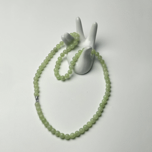 Light Green Jadeite Bead Necklace (8mm) | Sprouting Harmony & Gentle Vitality