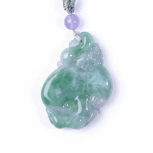 Green Jadeite Ruyi Pendant | Serenity Scepter Talisman | Wish Fulfillment Necklace